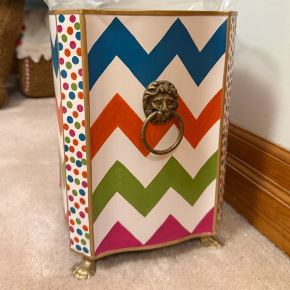 MacKenzie-Childs Other - Mackenzie-Childs Trampoline Waste Bin Storage Container (White)